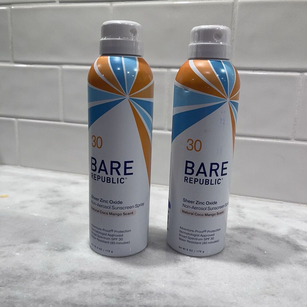 Bare Republic Mineral Sunscreen SPF 30 Coconut Mango Non Greasy Finish Spray 6oz
